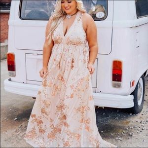 Southern Fried Chics Golden Goddess Maxi Dress